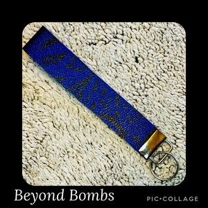 Blue Graffiti Styled Wristlet Keychain